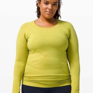 Lululemon Swiftly Tech Long Sleeve 2.0 Yellow Pear Size 8 original $78